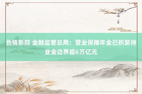   色情影院 金融监管总局：营业保障年金已积聚待业金边界超6万亿元